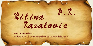 Milina Kasalović vizit kartica